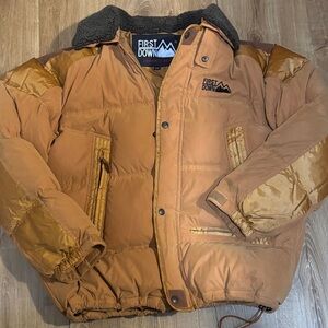 First Down Men's Tan Puffer Jacket